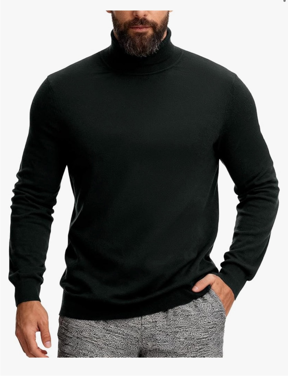 Men's Black Turtleneck Sweater